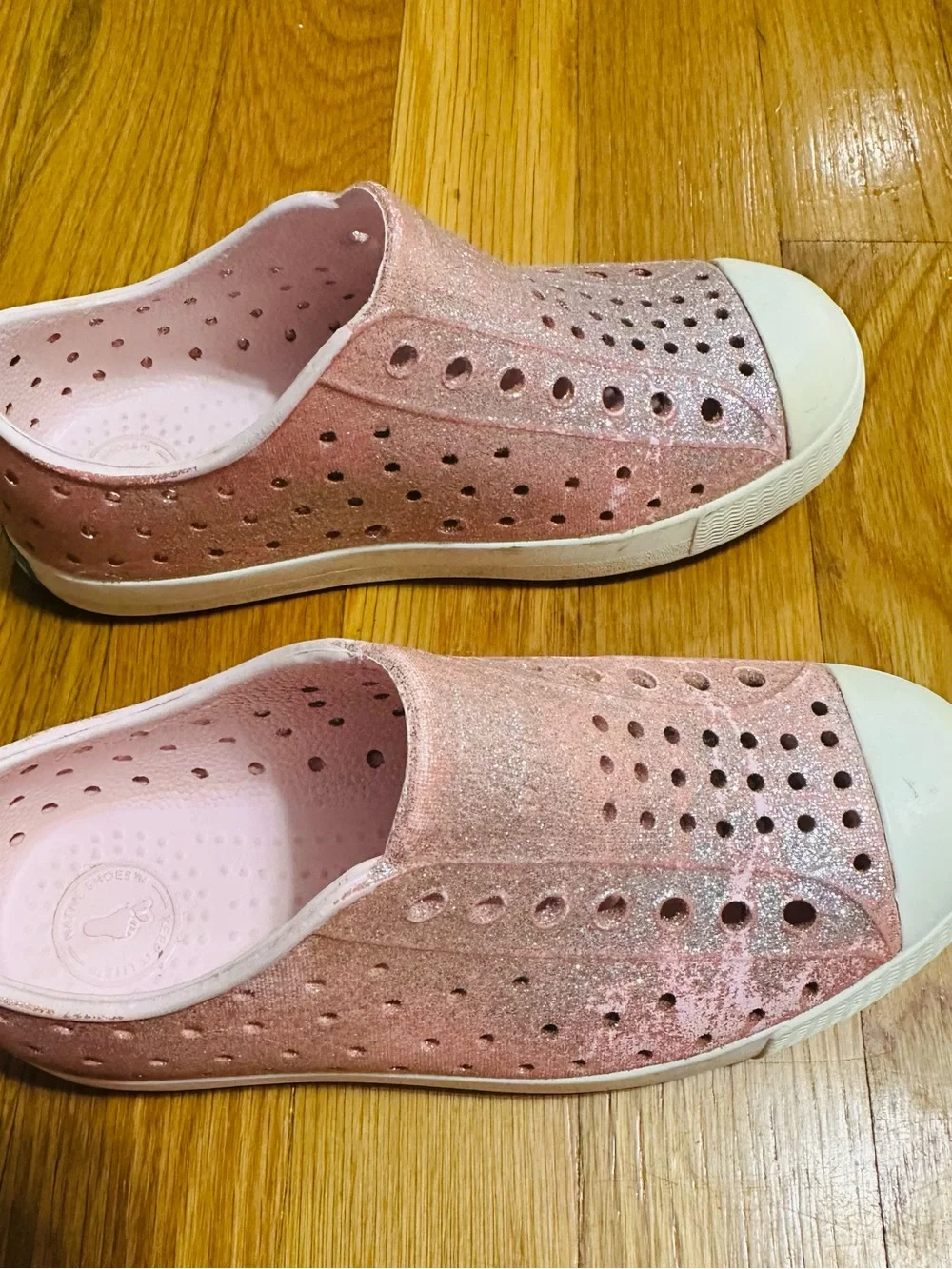 Native Kids Glitter Pink Slip-On Sandals